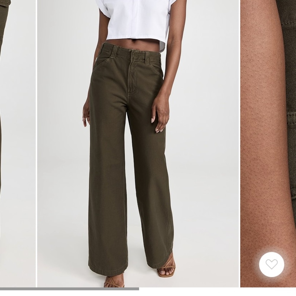 Citizens Of Humanity Olive Green Wide-Leg Trousers